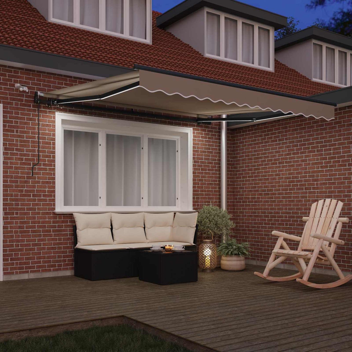 Uttrekkbar markise Beige 350 x 250 cm Polyester