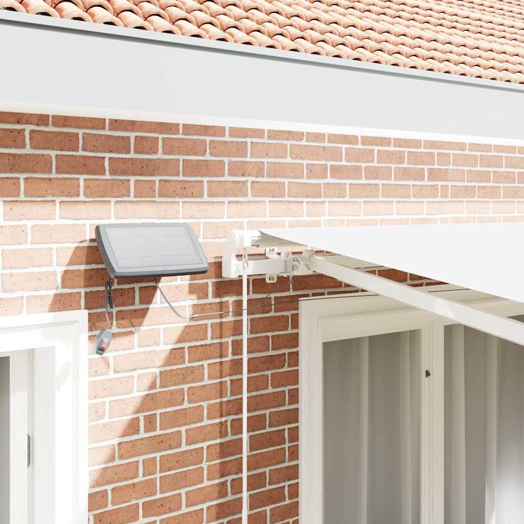 Innvendbar Markise Hvit 350 x 250 cm Stoff og stål vidaXL