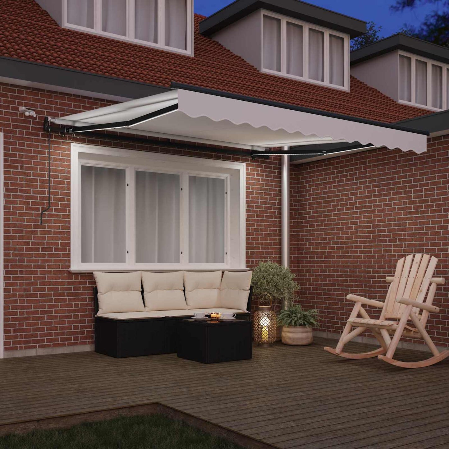 Markiseduk med Hvit 350 x 250 cm Polyester vidaXL