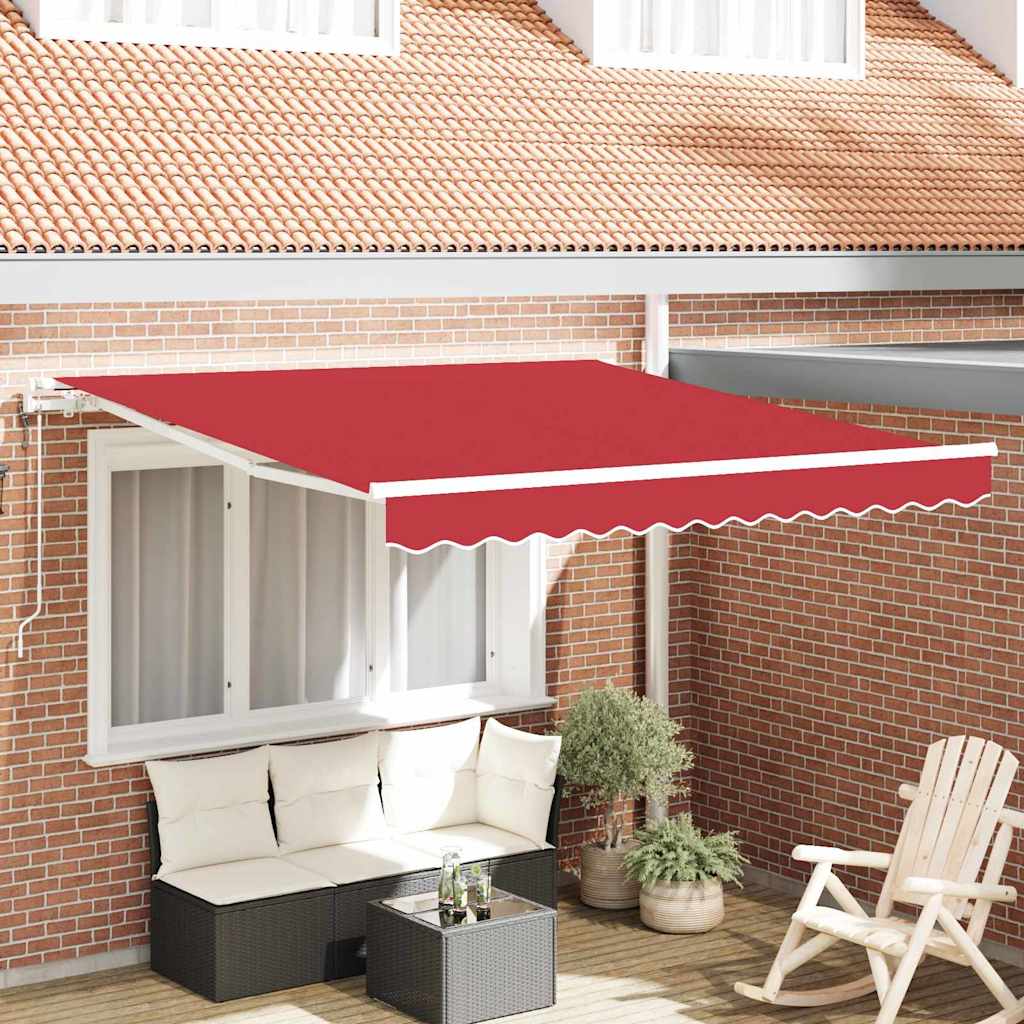 Elektrisk Utrekkbar Markise Rød 350 x 250 cm