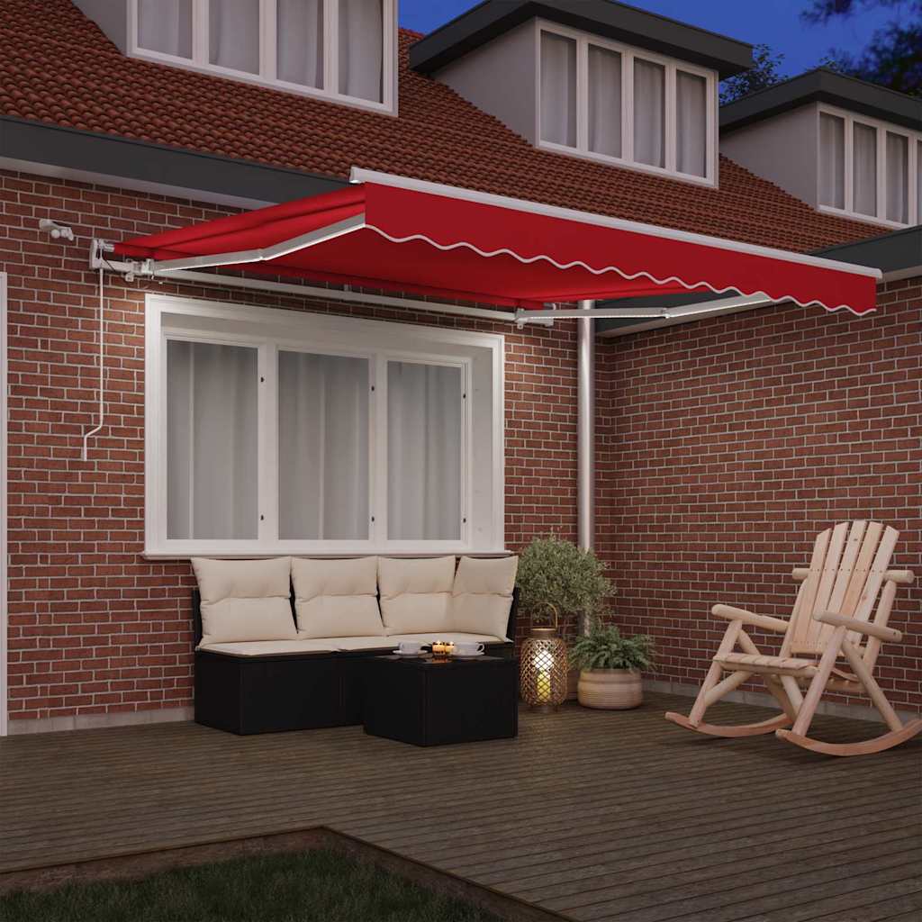 Innvendbar Markise Rød 350 x 250 cm Polyester og Metall vidaXL