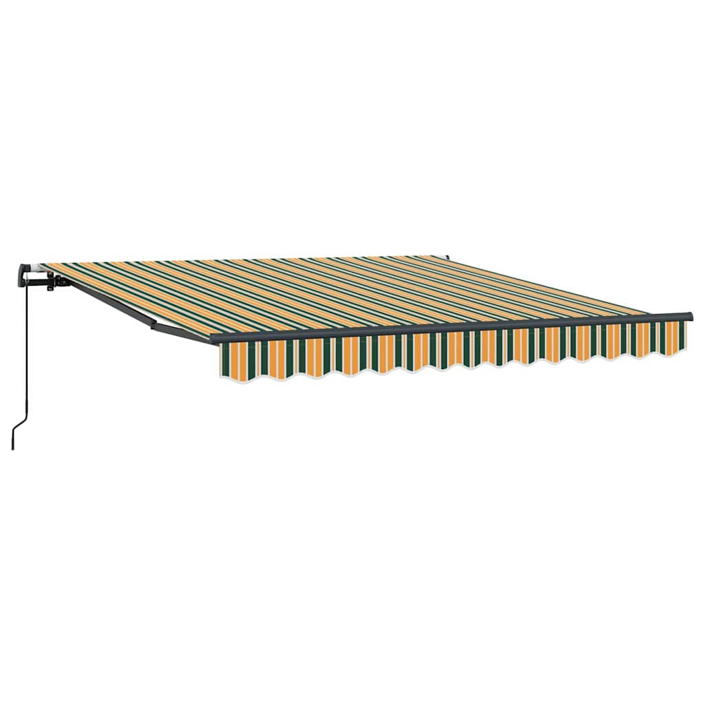 Uttrekkbar markise Grønn og gul 350 x 250 cm