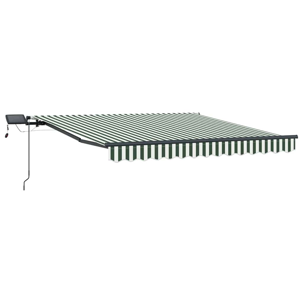 Uttrekkbar markise Grønn og hvit 350 x 250 cm