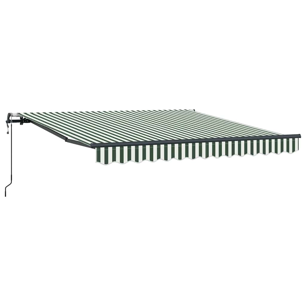 Uttrekkbar markise Grønn og hvit 350 x 250 cm