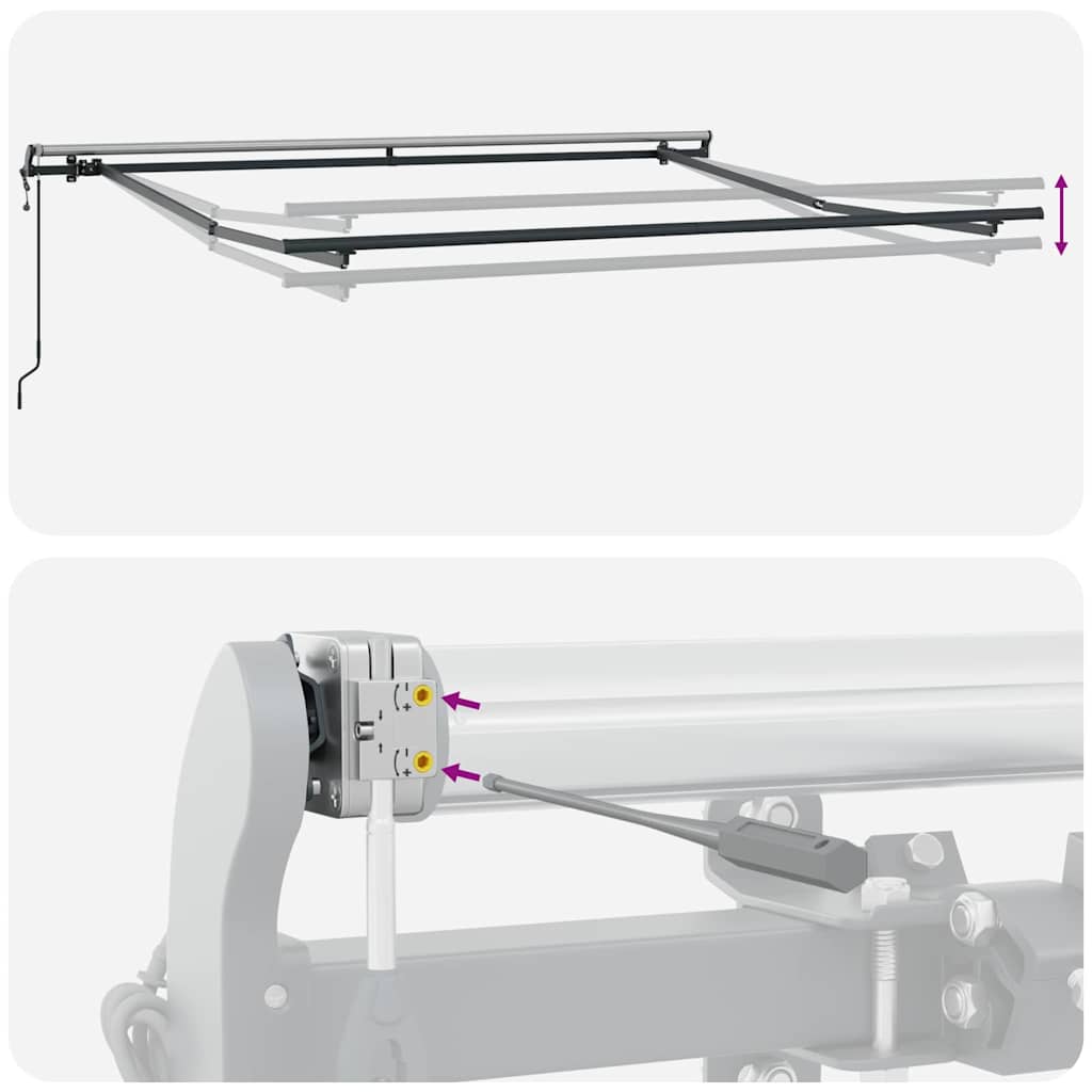 Uttrekkbar markise Grønn og hvit 350 x 250 cm