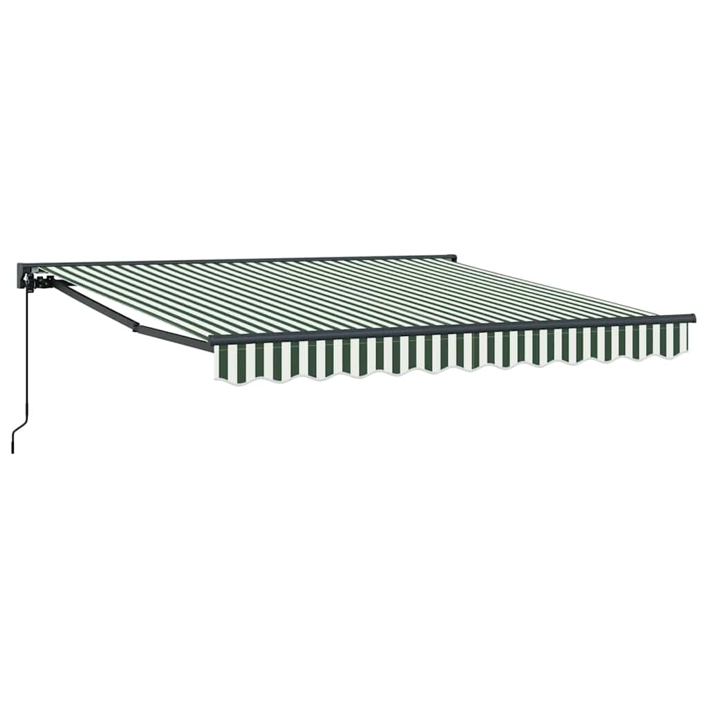 Markiseramme Grønn og hvit 350 x 250 cm Polyester med PU-belegg