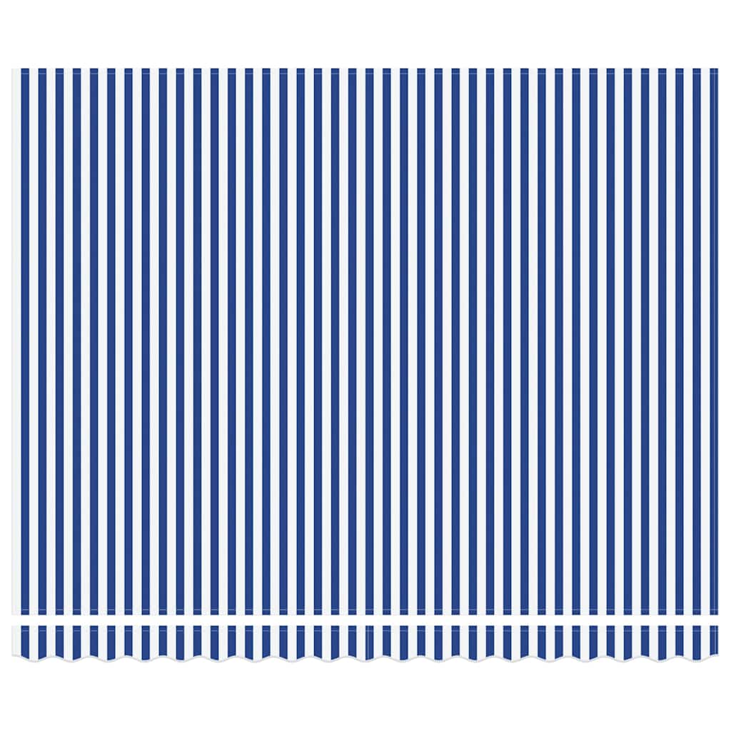 Markiseramme Blå og hvit 400 × 300 cm Polyester med PU-belegg