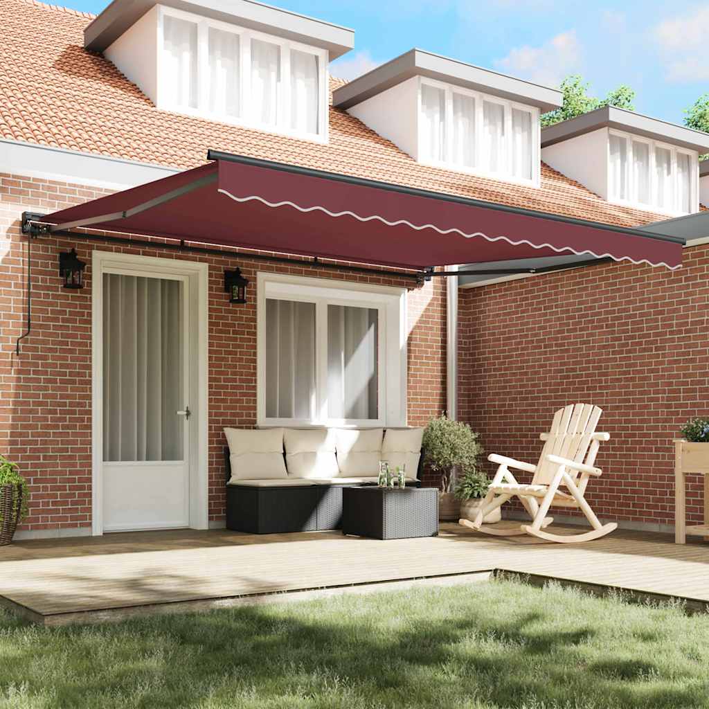 Markiseramme Burgunder 400 × 300 cm Polyester med PU-belegg