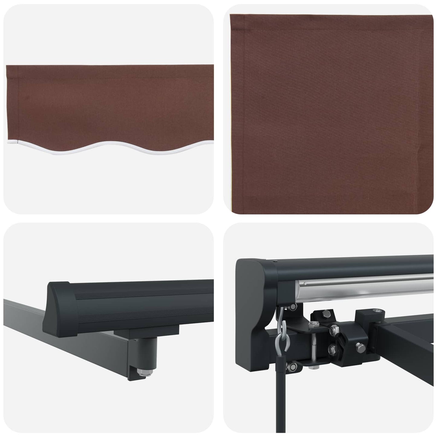 Markiseramme Brun 400 × 300 cm Polyester med PU-belegg