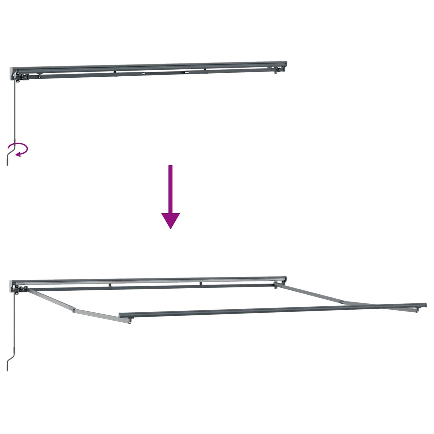 Markiseramme Rød og Hvit 400 × 300 cm Polyester med PU-belegg