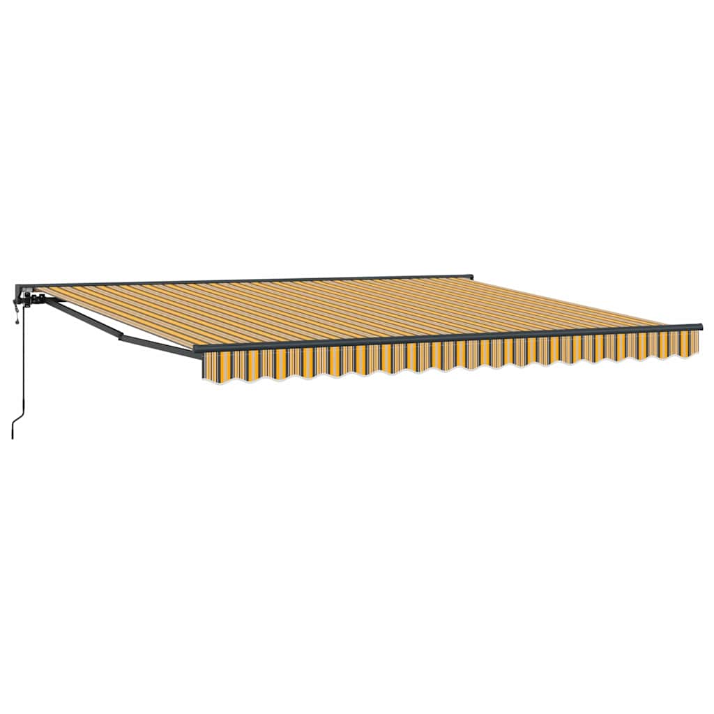 Markiseramme Gul og Grå 400 × 300 cm Polyester med PU-belegg
