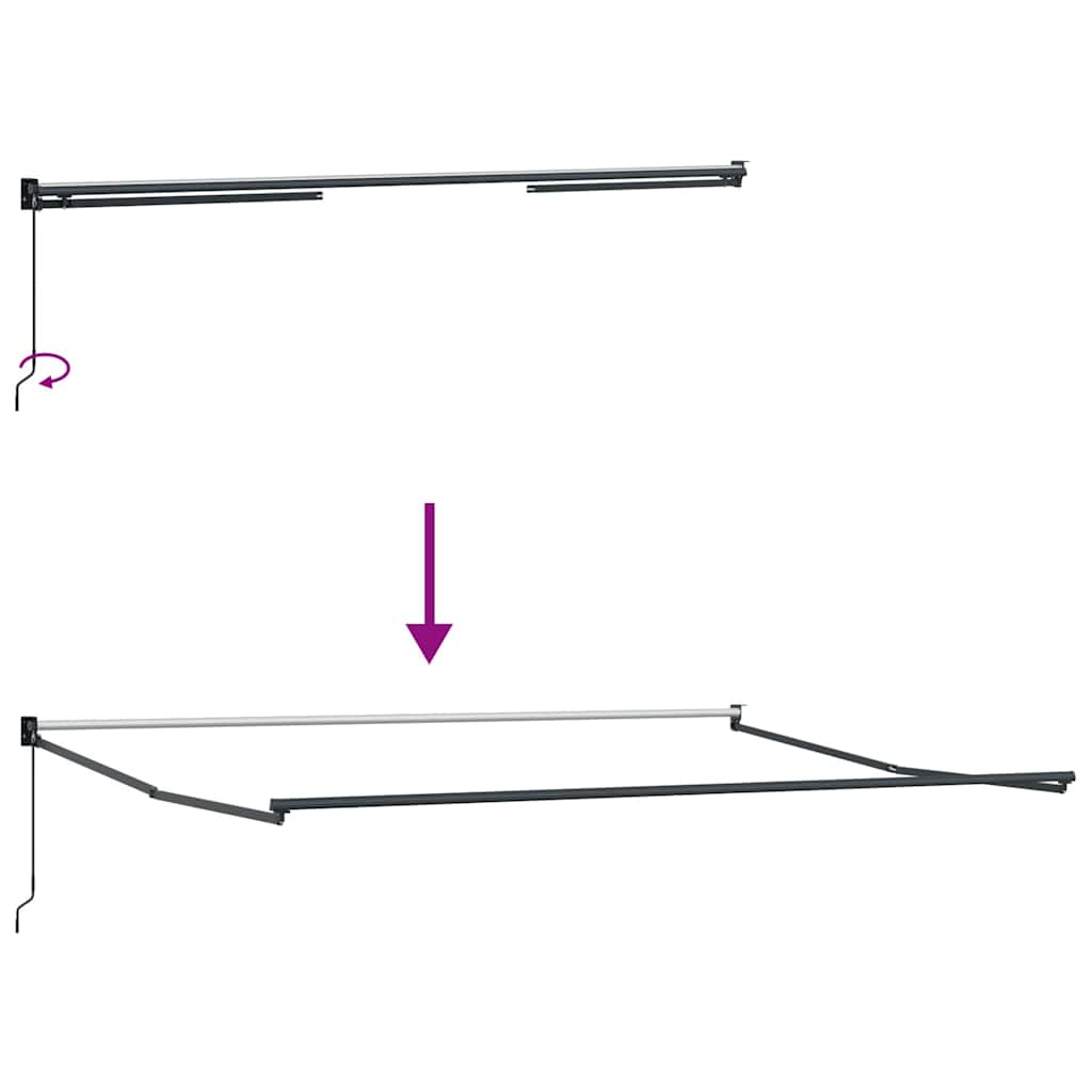 Innvendbar Markise Svart 400 × 300 cm Polyester og aluminium