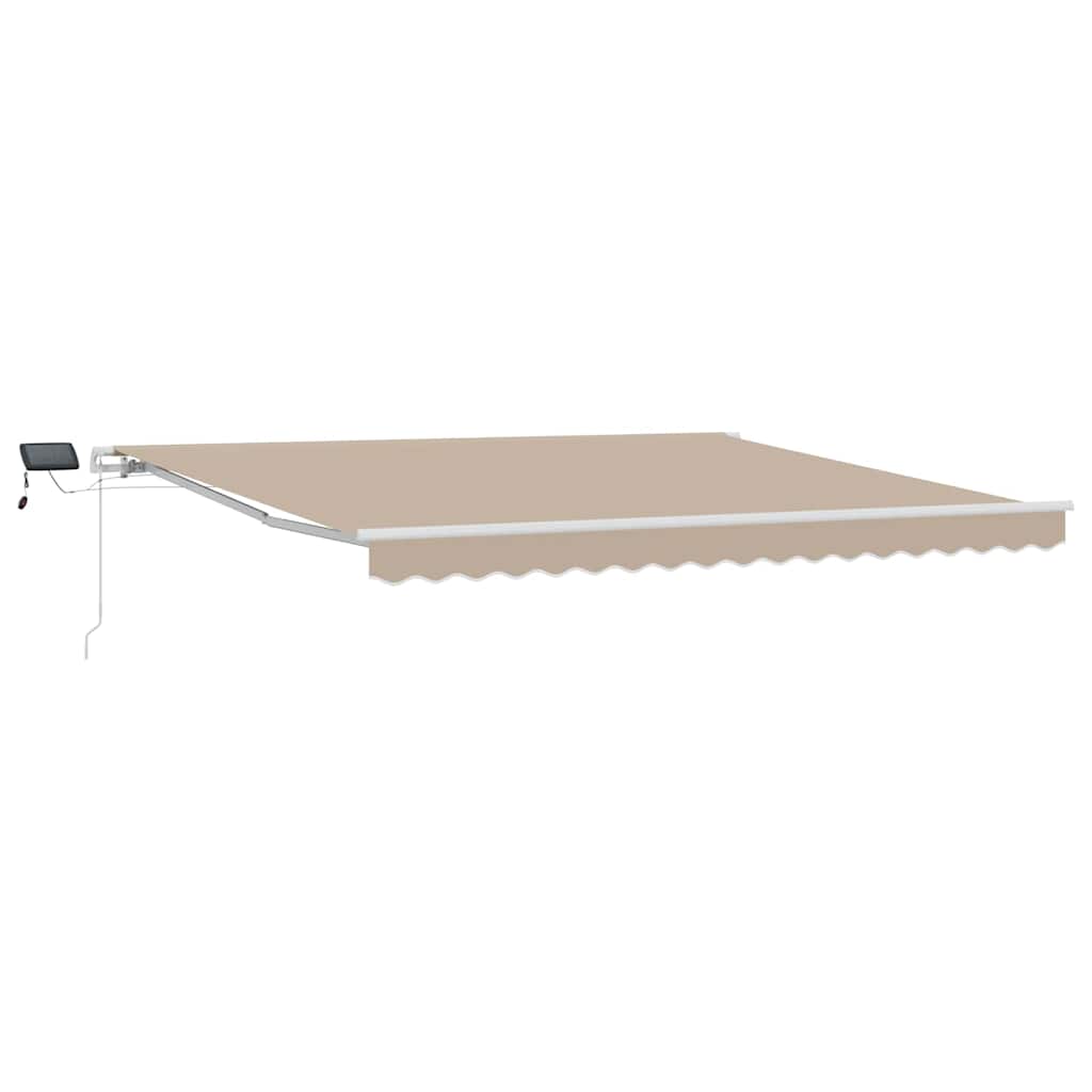 Uttrekkbar markise Beige 400 × 300 cm Stoff og Aluminium