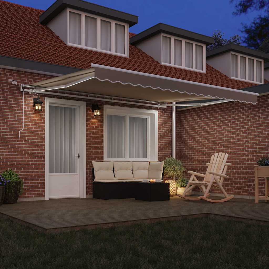 Innvendbar Markise Beige 400 × 300 cm Polyester og Metall