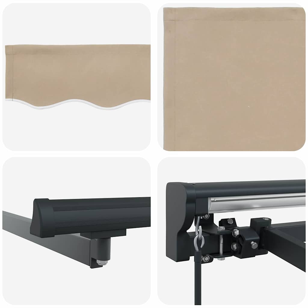 Markiseramme Beige 400 × 300 cm Polyester med PU-belegg