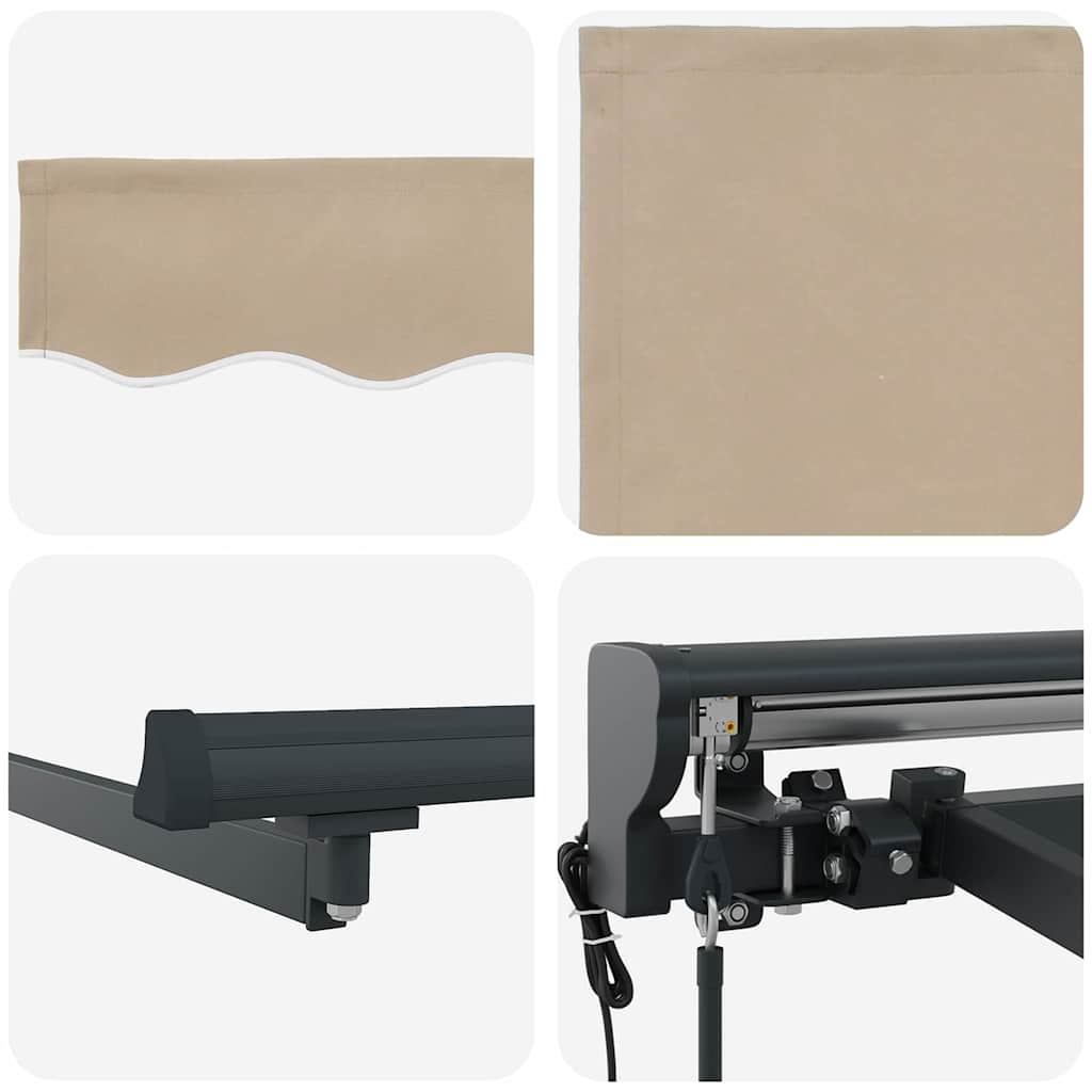 Markiseramme Beige 400 × 300 cm Polyester med PU-belegg
