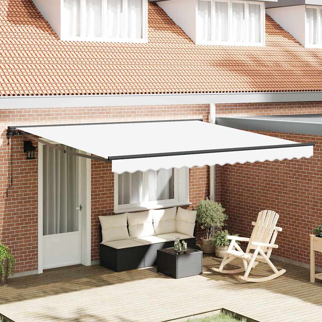 Markiseramme Hvit 400 × 300 cm Polyester med PU-belegg