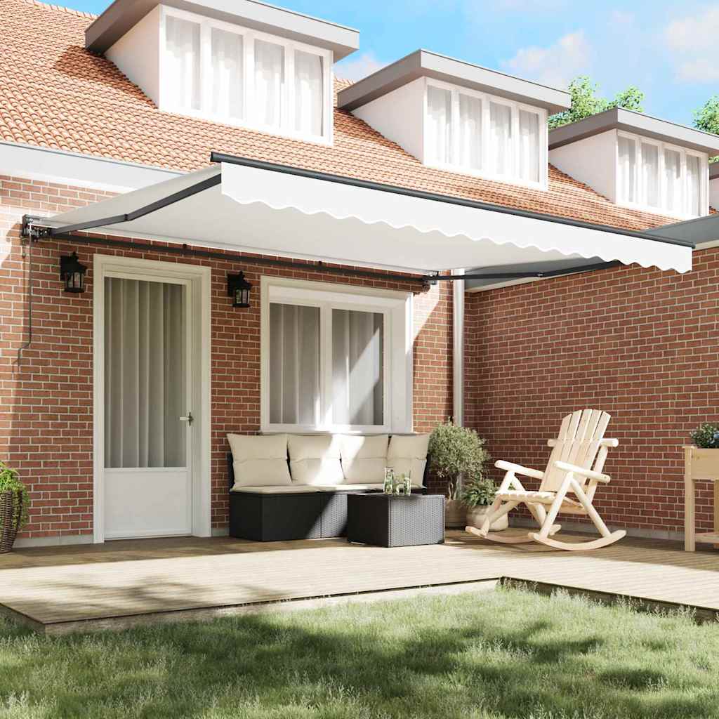 Markiseramme Hvit 400 × 300 cm Polyester med PU-belegg