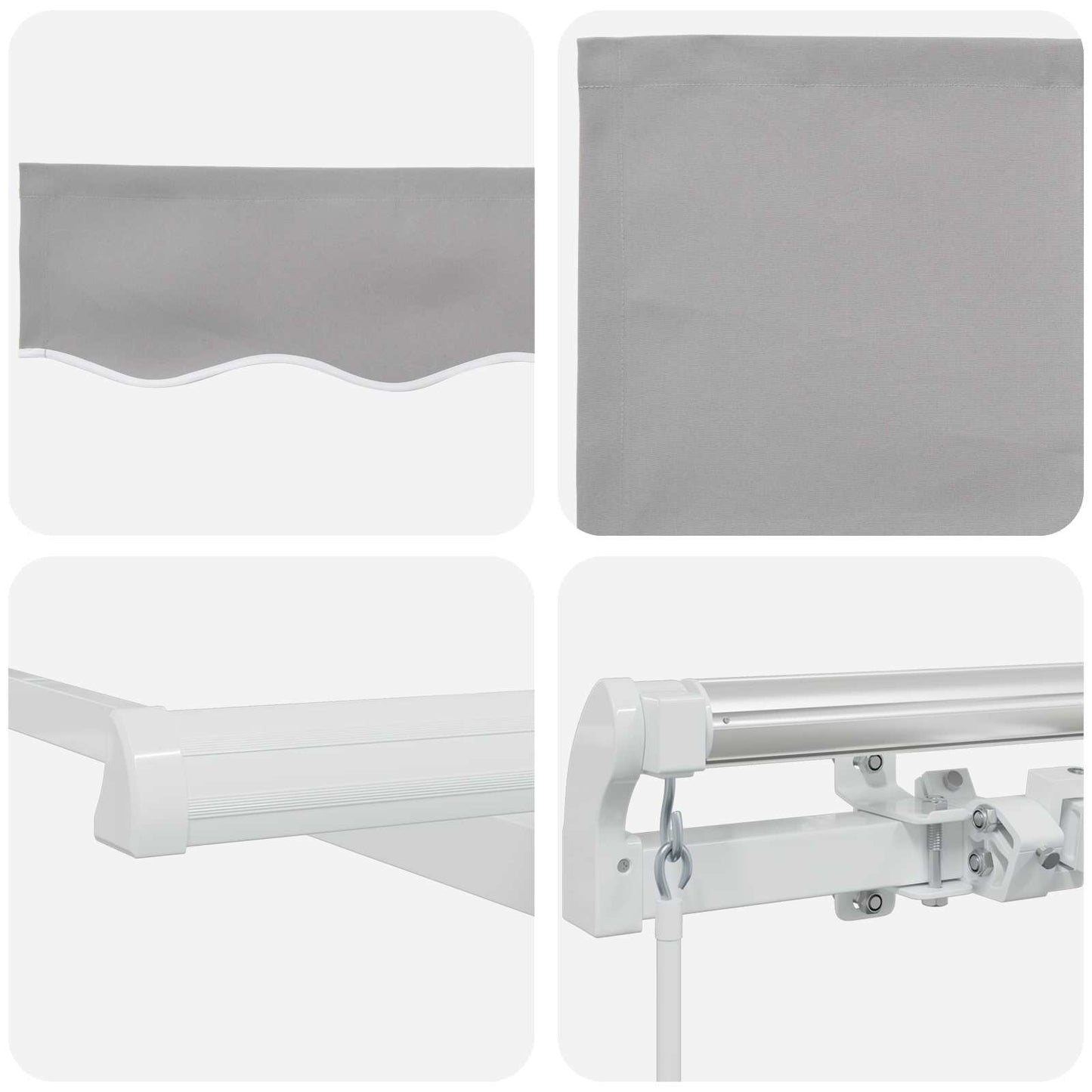 Uttrekkbar markise Lysegrå 400 × 300 cm Polyester og aluminium