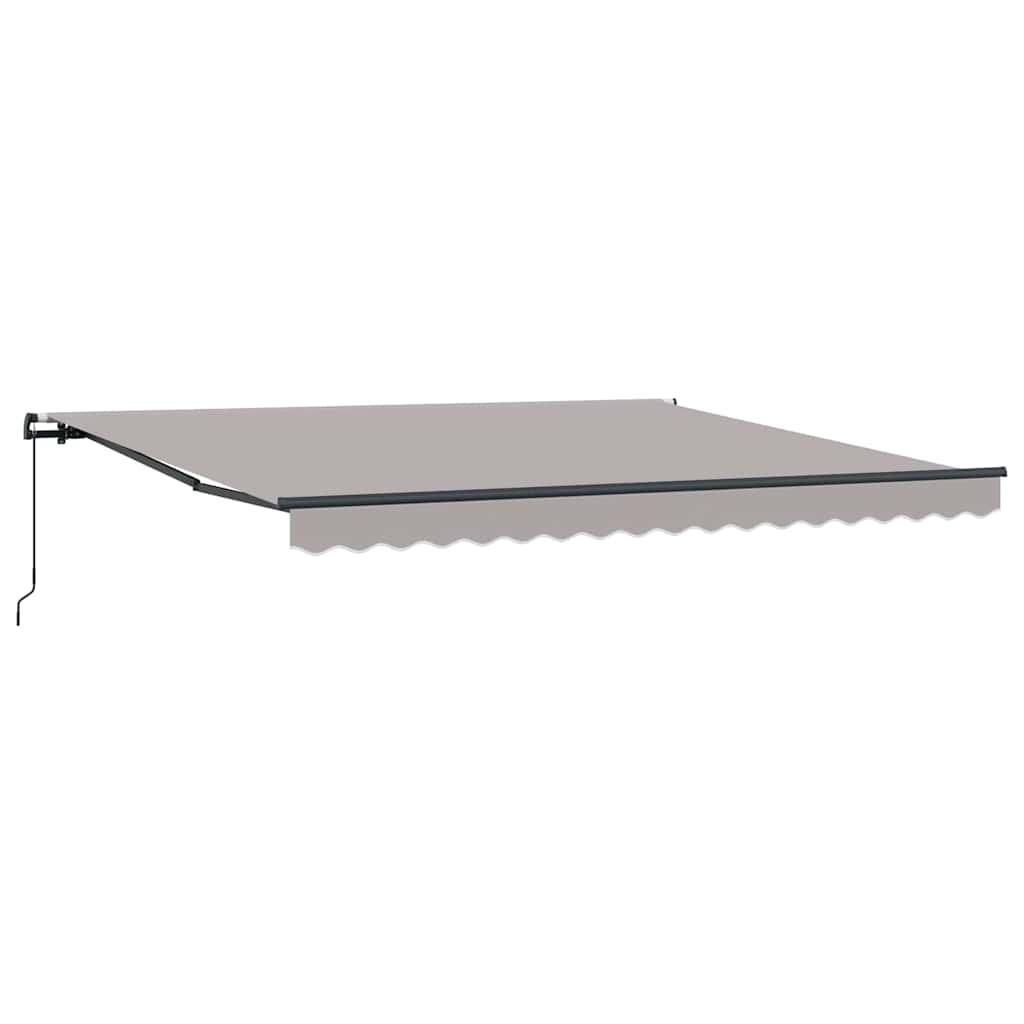 Uttrekkbar markise Lysegrå 400 × 300 cm Polyester og aluminium