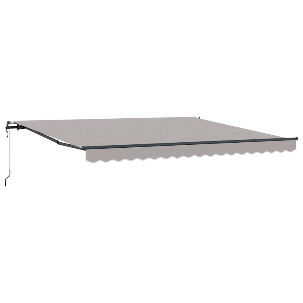 Uttrekkbar markise Lysegrå 400 × 300 cm Stoff og Aluminium