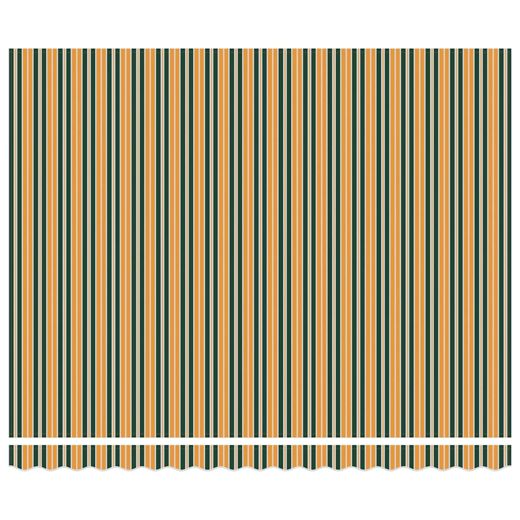Markiseduk Grønn og gul 400 × 300 cm Polyester