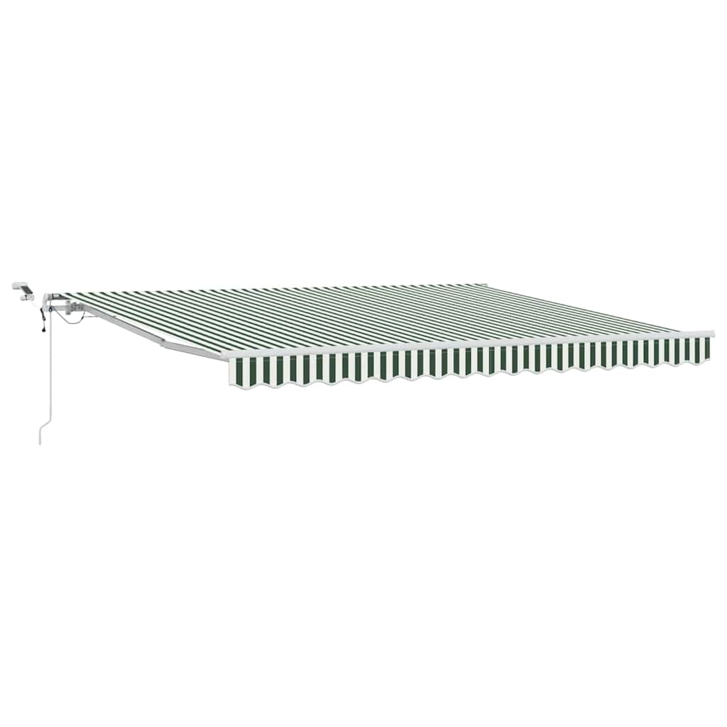 Markiseduk Grønn og hvit 400 × 300 cm Polyester