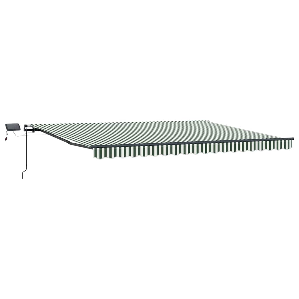 Uttrekkbar markise Grønn og hvit 400 × 300 cm