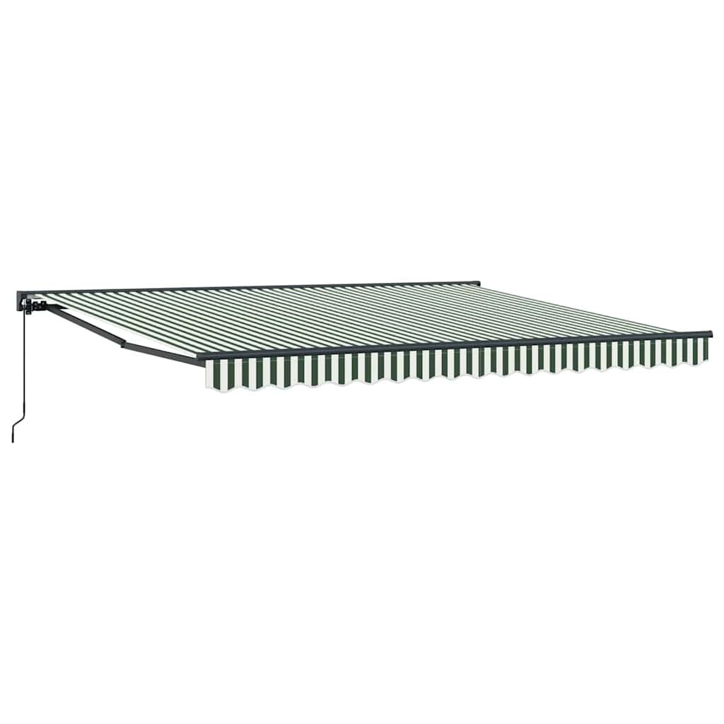 Markiseramme Grønn og hvit 400 × 300 cm Polyester med PU-belegg