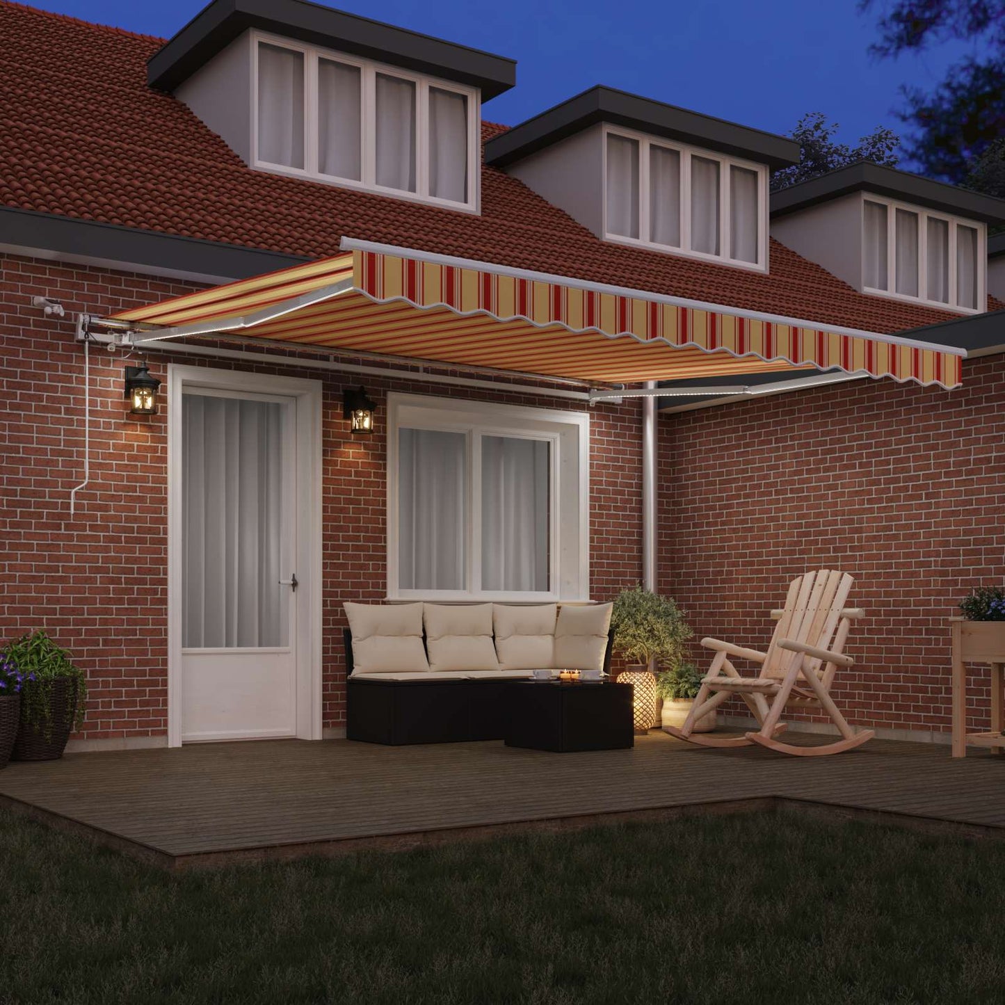 Innvendbar Markise Gul og oransje 400 × 350 cm