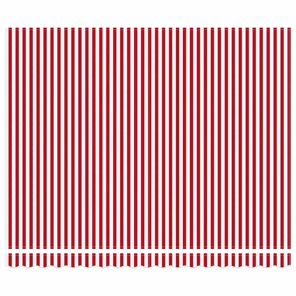 Innvendbar Markise Rød og Hvit 400 × 350 cm Polyester og stål