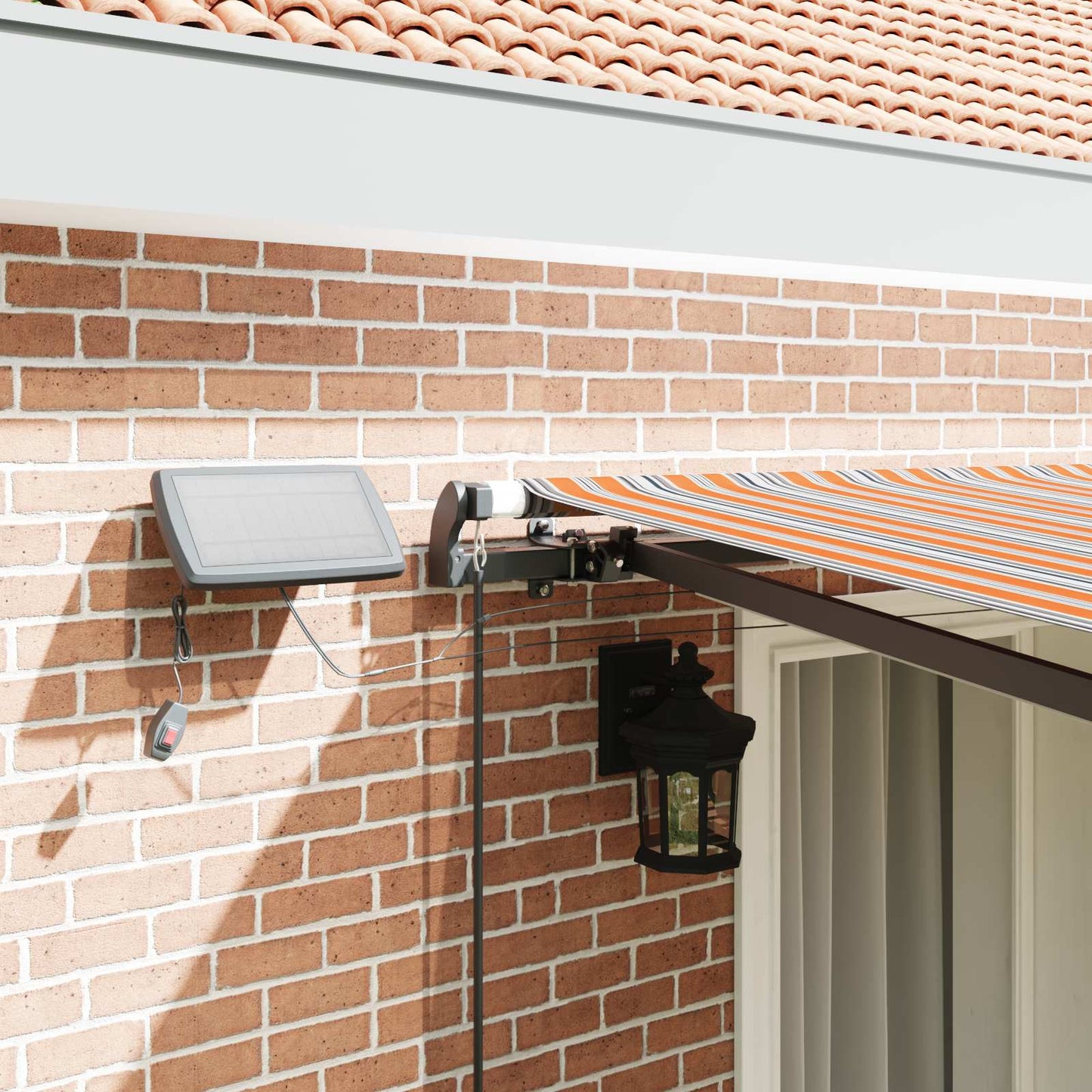 Uttrekkbar markise Flerfarget 400 × 350 cm Stoff og Aluminium