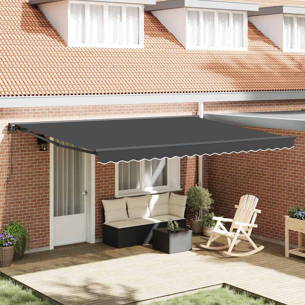 Innvendbar Markise Antrasitt 450 × 300 cm Polyester og Metall vidaXL
