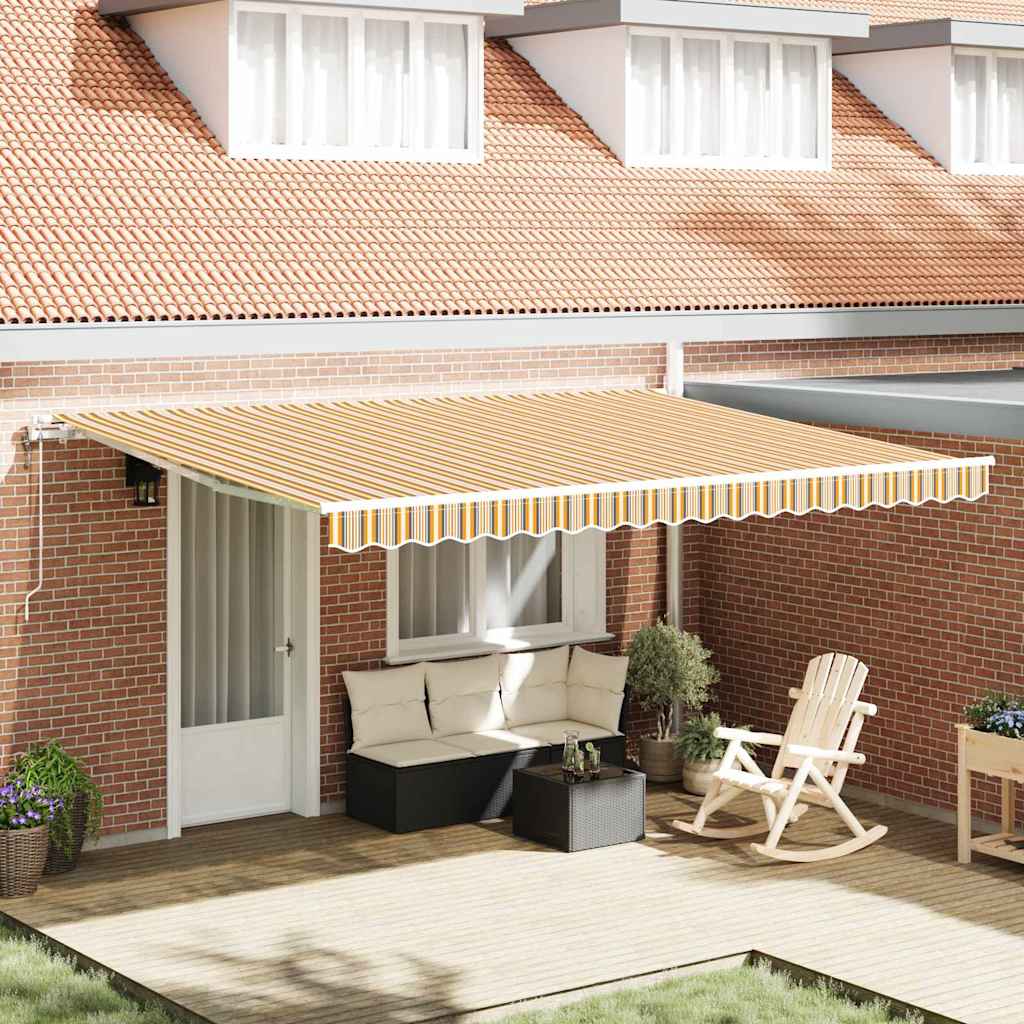Uttrekkbar markise Flerfarget 450 × 300 cm Stoff og Aluminium