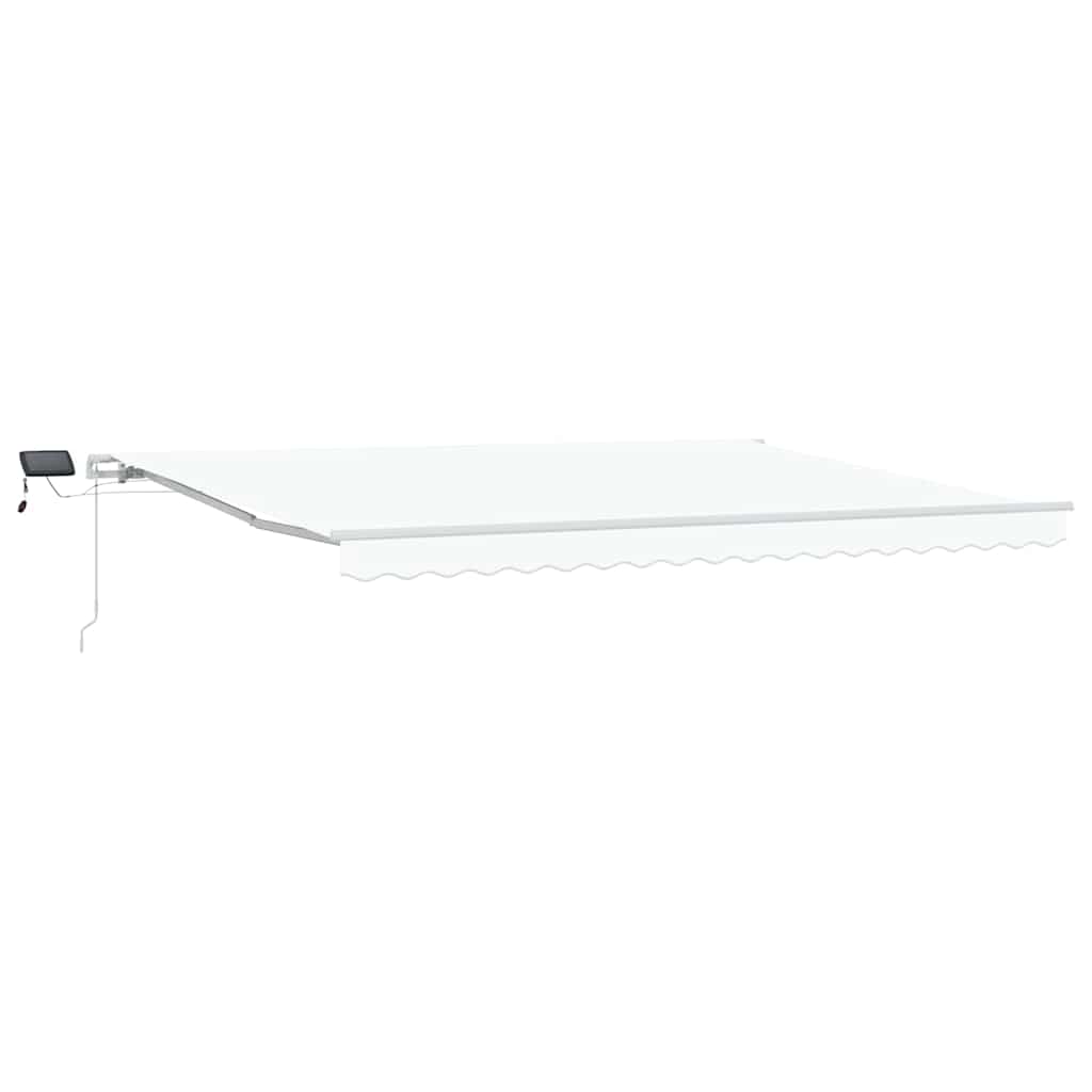 Uttrekkbar markise Hvit 450 × 300 cm Stoff og Aluminium
