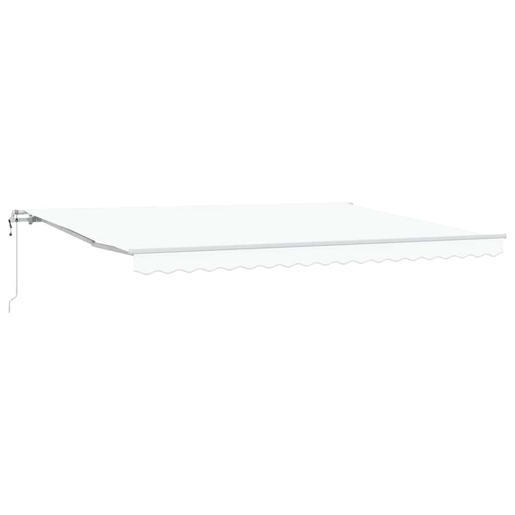 Uttrekkbar markise Hvit 450 × 300 cm Stoff og Aluminium