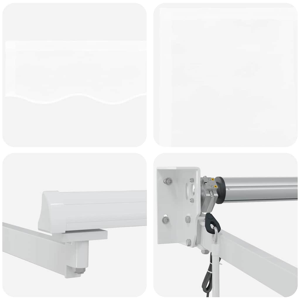 Uttrekkbar markise Hvit 450 x 300 x 165 cm Polyester og Metall