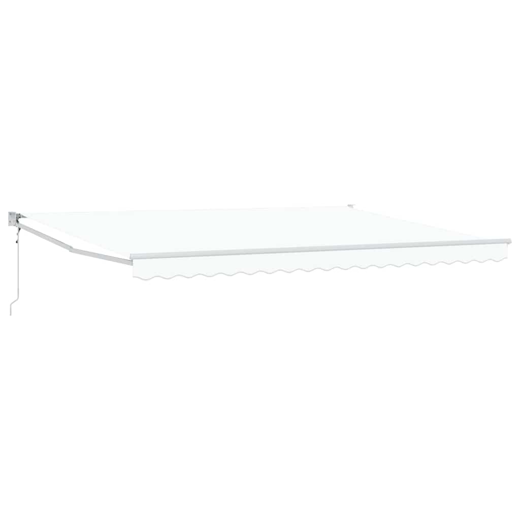 Uttrekkbar markise Hvit 450 x 300 x 165 cm Polyester og Metall