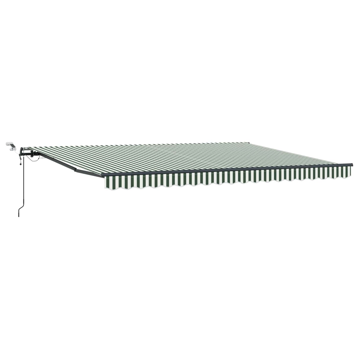 Uttrekkbar markise Grønn og hvit 450 × 300 cm Polyester