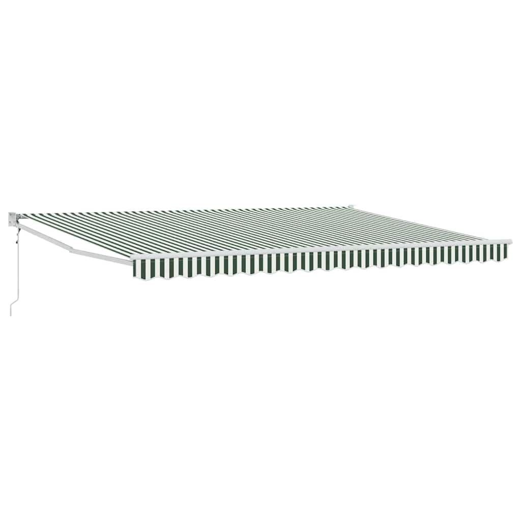 Uttrekkbar markise Grønn og hvit 450 x 300 x 165 cm