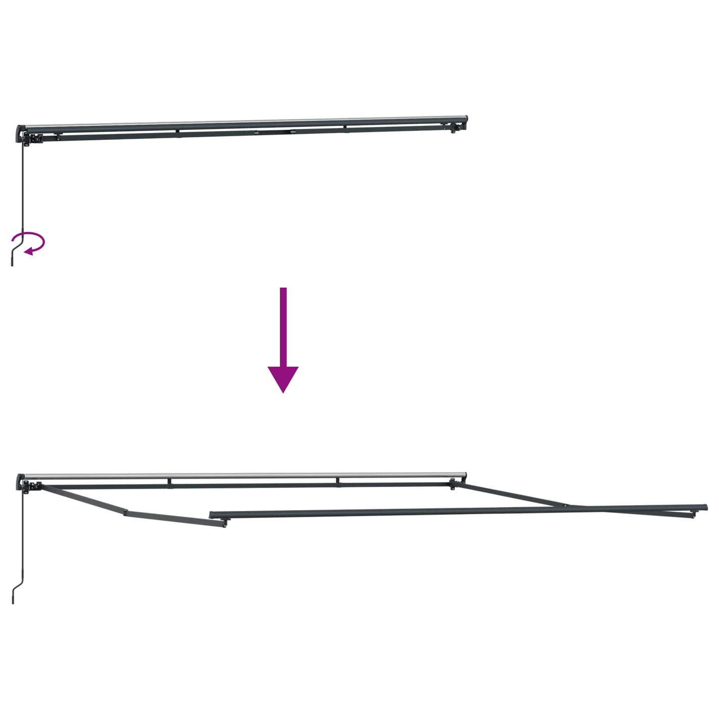 Uttrekkbar markise Flerfarget 450 × 350 cm