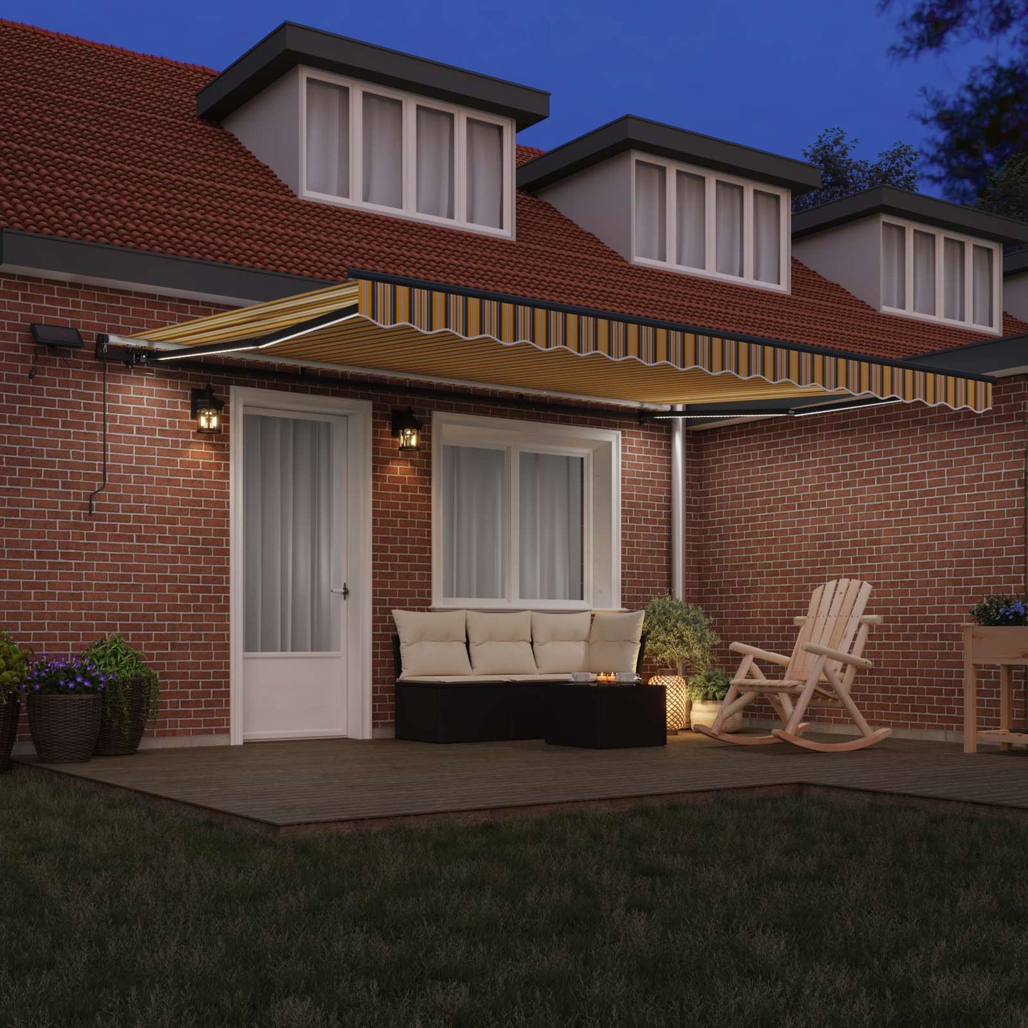 Innvendbar Markise Flerfarget 450 ×350 cm stoff