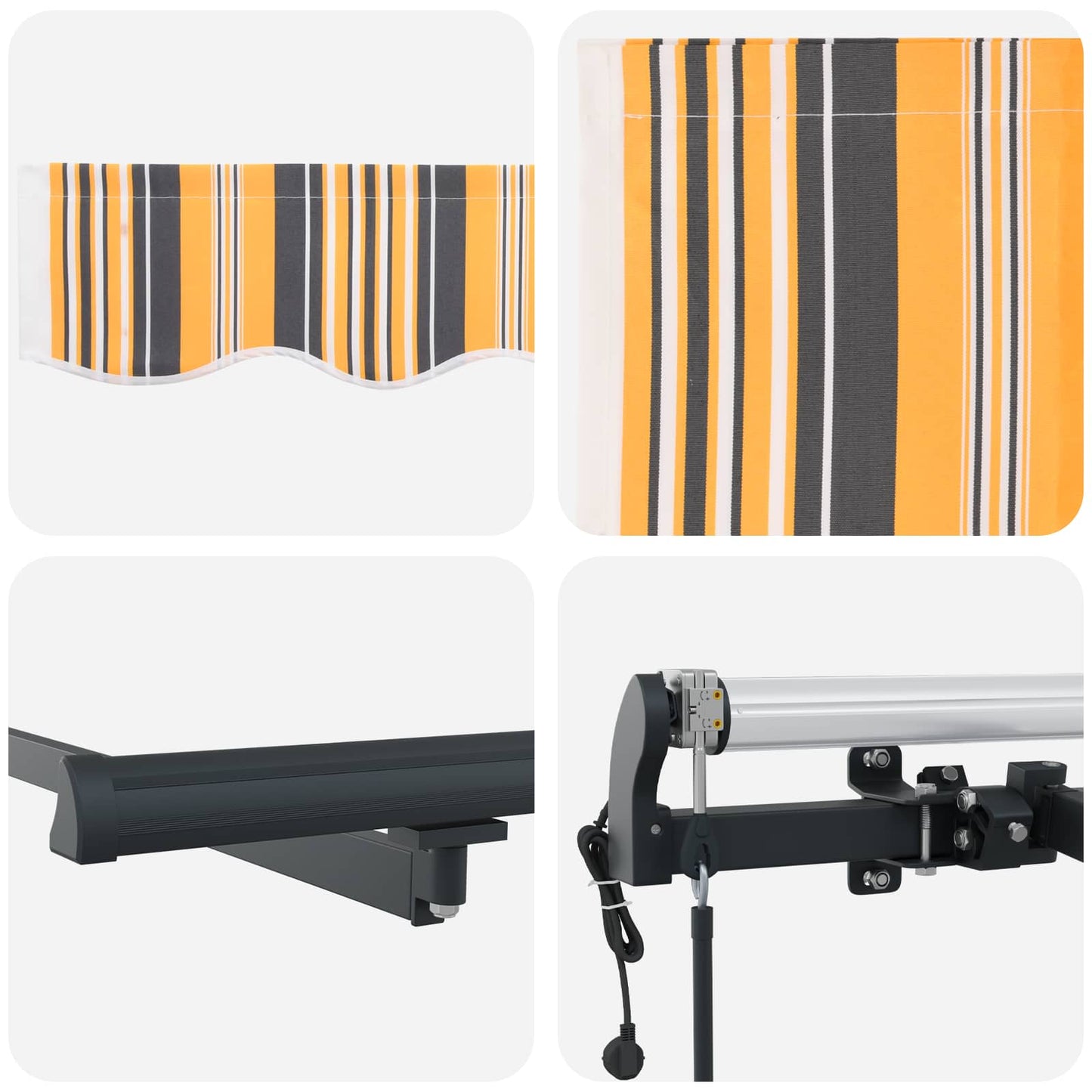 Innvendbar Markise Flerfarget 450 × 350 cm Stoff og Aluminium