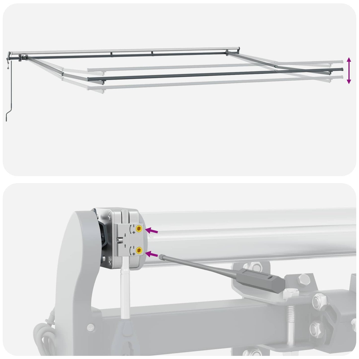 Innvendbar Markise Flerfarget 450 × 350 cm Stoff og Aluminium