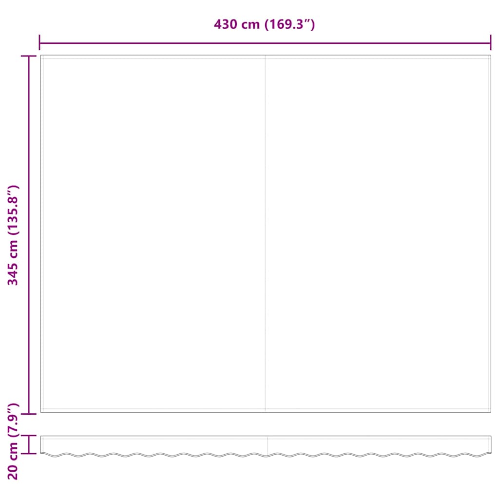 Uttrekkbar markise Beige 450 x 350 x 165 cm
