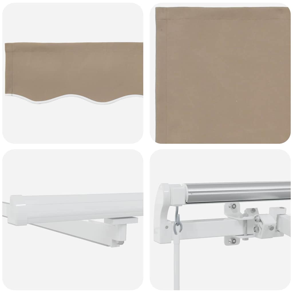 Uttrekkbar markise Beige 450 × 350 cm Stoff og Aluminium