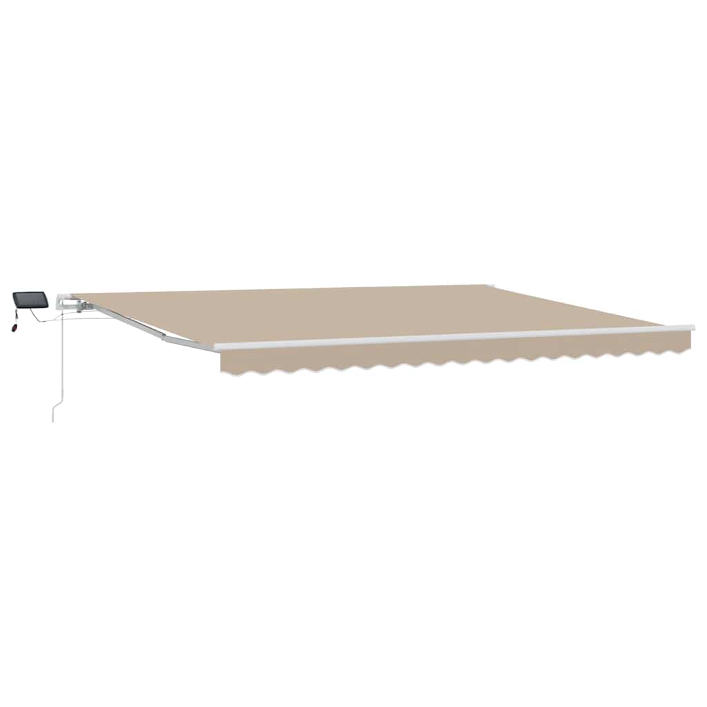Uttrekkbar markise Beige 450 × 350 cm Stoff og Aluminium