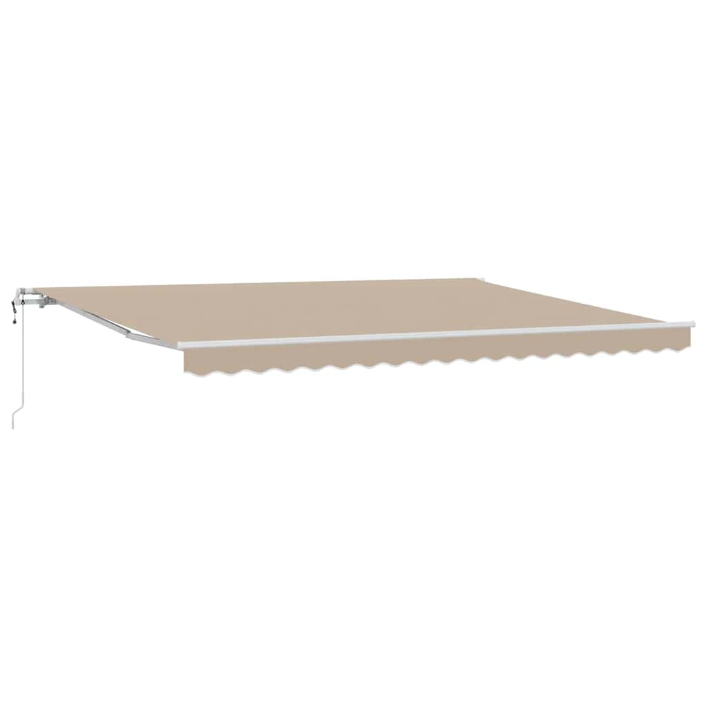 Uttrekkbar markise Beige 450 × 350 cm Stoff og Aluminium