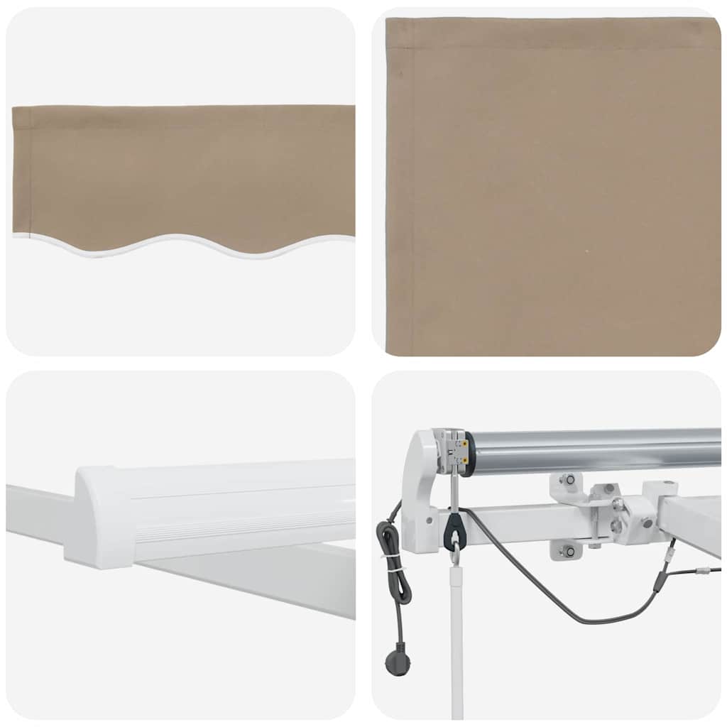 Uttrekkbar markise Beige 450 × 350 cm Polyester