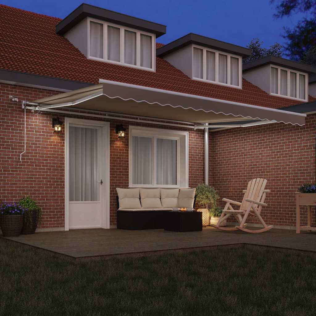 Uttrekkbar markise Beige 450 × 350 cm Polyester